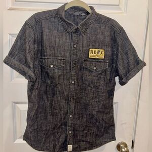 Men’s Harley-Davidson Charcoal Button-Up Shirt Size Large